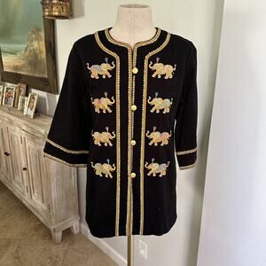 Bob Mackie Wearable Art Elephant Themed Blazer Jacket